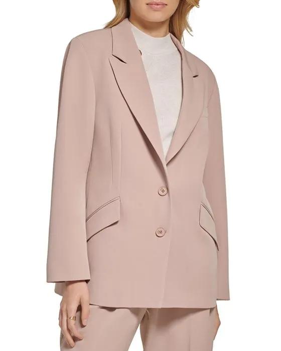 Notched Collar Two Button Blazer