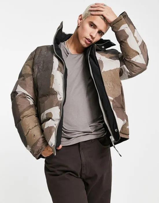 novern camo jacket in stone