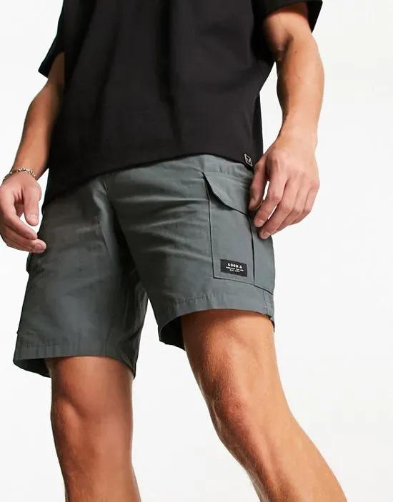 nylon cargo shorts in green