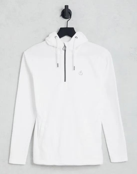 Obsessed half zip hoodie in white