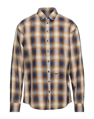 Ocher Cotton twill Checked shirt