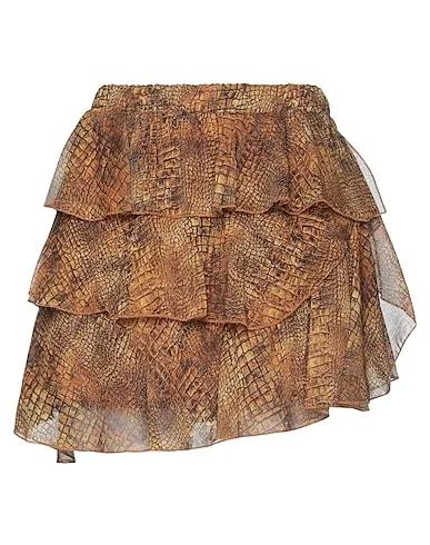 Ocher Crêpe Mini skirt