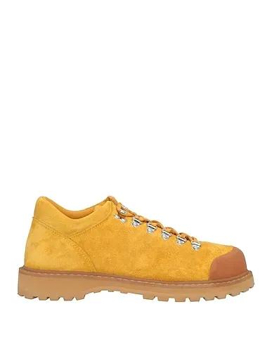 Ocher Leather Laced shoes