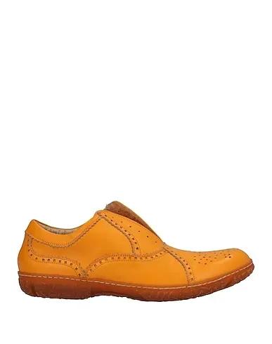 Ocher Leather Laced shoes