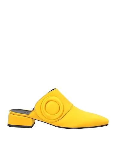 Ocher Leather Mules and clogs