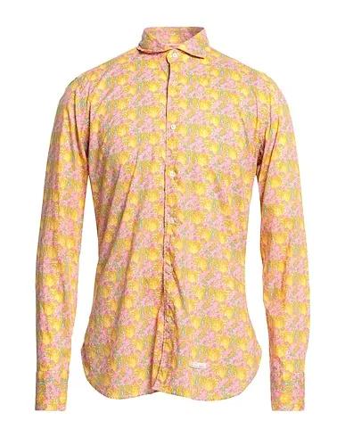 Ocher Plain weave Patterned shirt