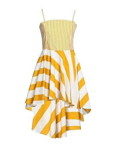 Ocher Plain weave Short dress