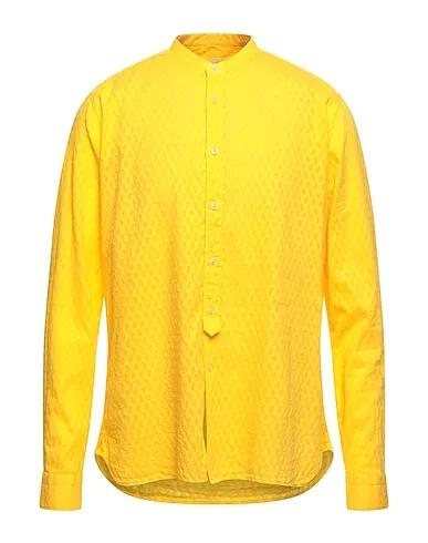 Ocher Plain weave Solid color shirt