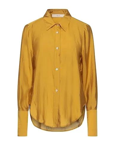 Ocher Plain weave Solid color shirts & blouses