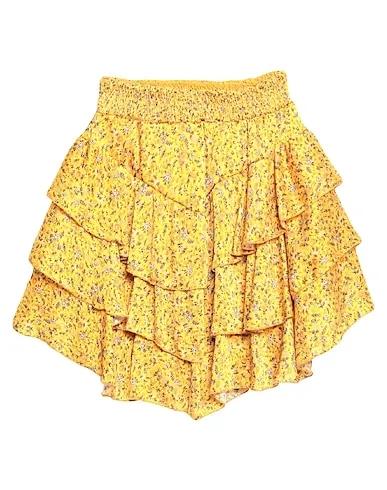 Ocher Satin Mini skirt