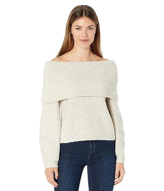 Off Shoulder Wool and Cashmere Blend Sweater