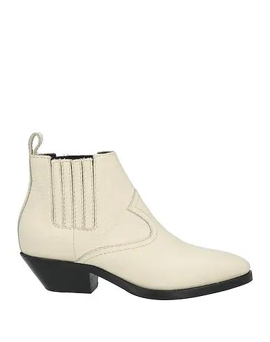 Off white Leather Ankle boot