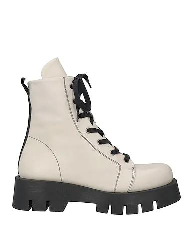 Off white Leather Ankle boot