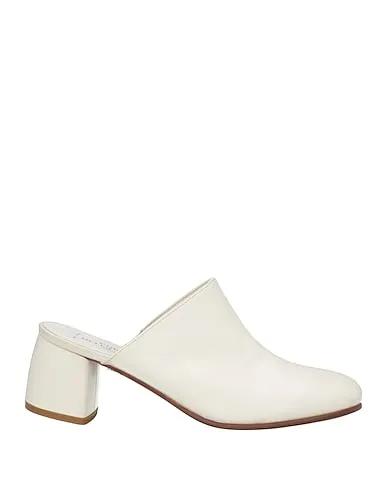 Off white Leather Mules and clogs