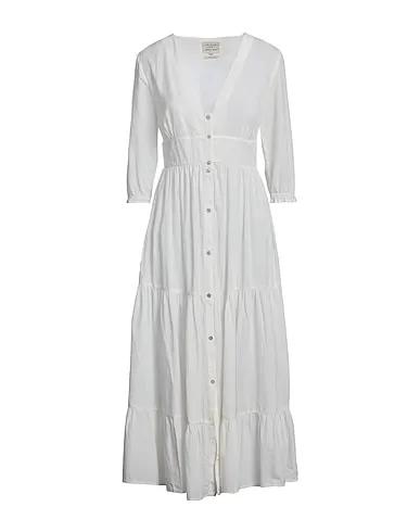 Off white Plain weave Long dress