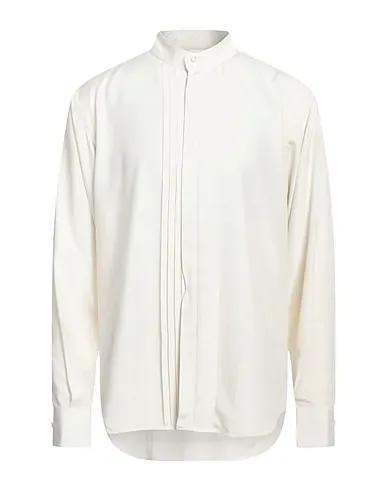 Off white Plain weave Solid color shirt