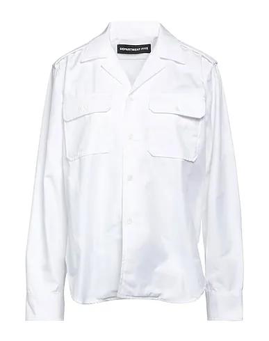 Off white Plain weave Solid color shirts & blouses