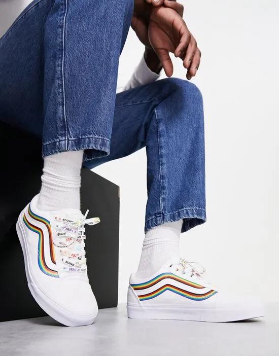 Old Skool sneakers with Pride rainbow in white