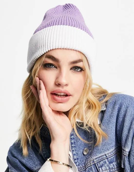 ombre beanie hat in lilac