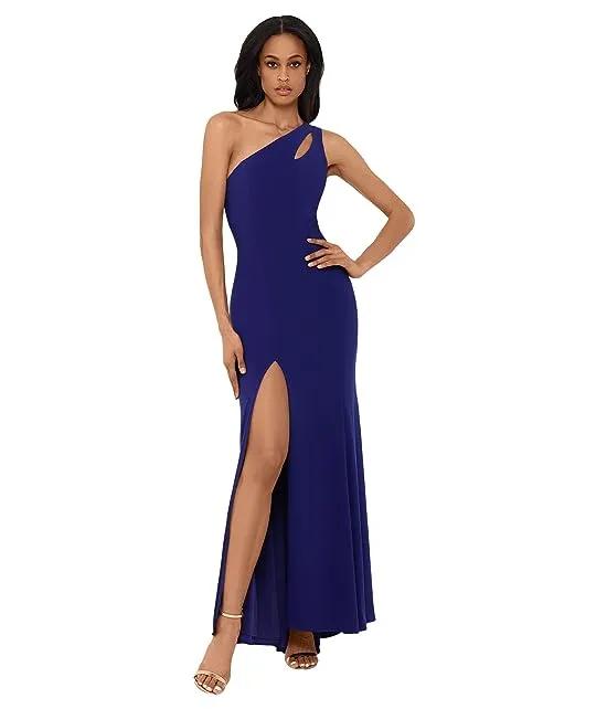 One-Shoulder Cutout Ity with Front Slit