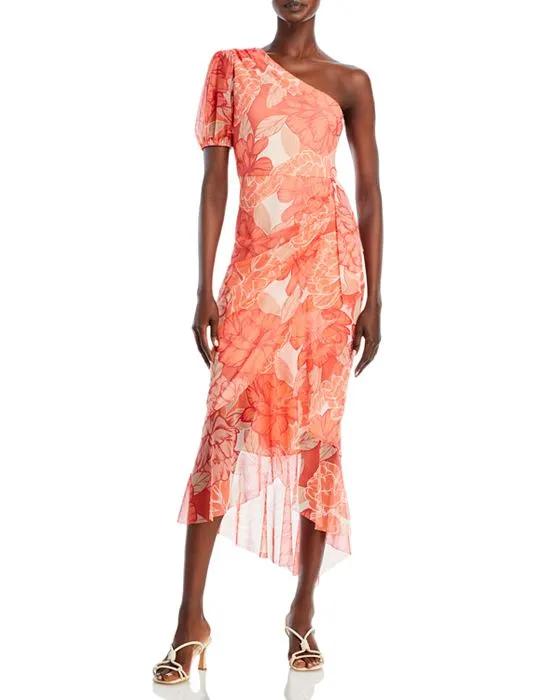 One Shoulder High Low Dress