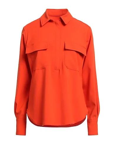 Orange Cool wool Solid color shirts & blouses