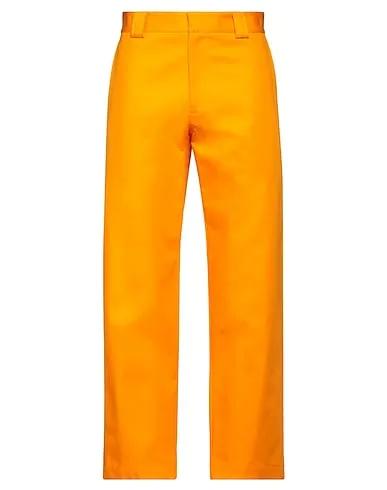 Orange Cotton twill Casual pants