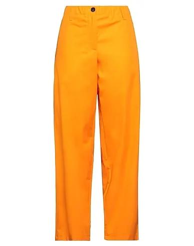 Orange Cotton twill Casual pants