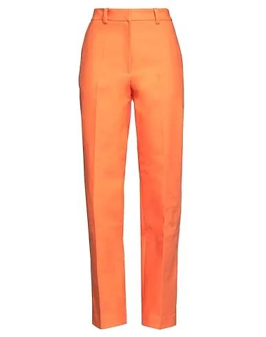 Orange Cotton twill Casual pants
