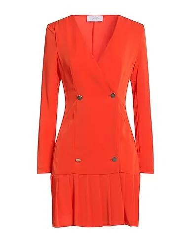 Orange Cotton twill Short dress