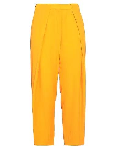 Orange Crêpe Casual pants