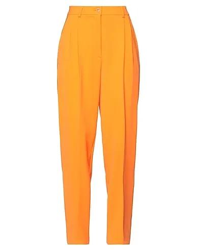 Orange Crêpe Casual pants