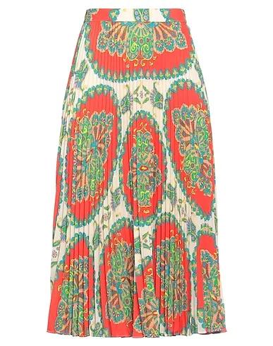 Orange Crêpe Midi skirt