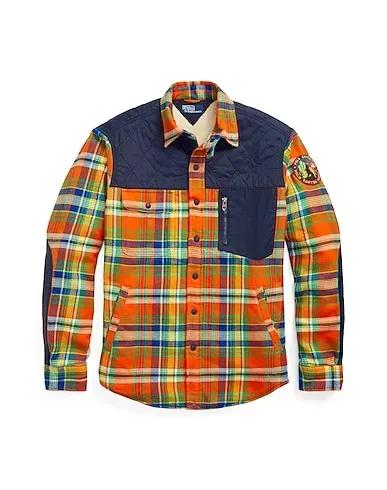 Orange Flannel Checked shirt PLAID FLANNEL HYBRID OVERSHIRT

