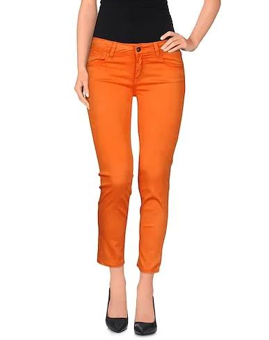 Orange Gabardine Cropped pants & culottes