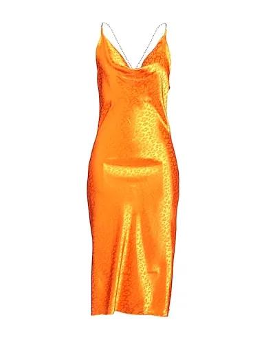 Orange Jacquard Midi dress