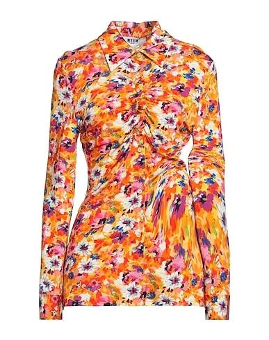 Orange Jersey Floral shirts & blouses