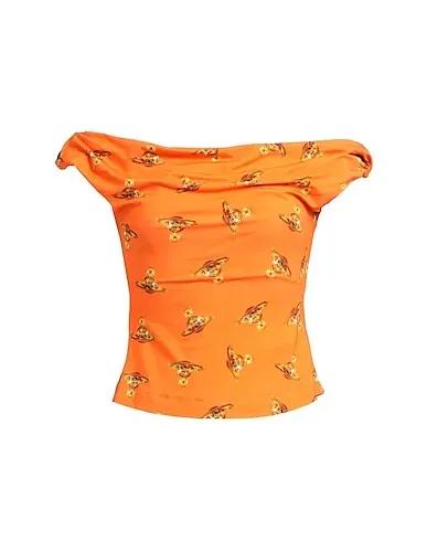 Orange Jersey Off-the-shoulder top