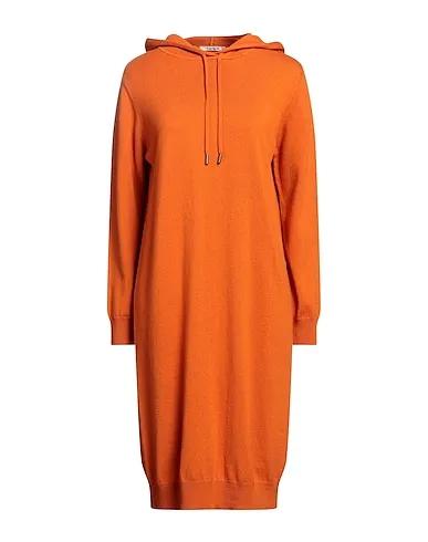 Orange Knitted Midi dress