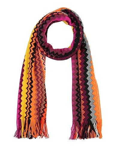 Orange Knitted Scarves and foulards