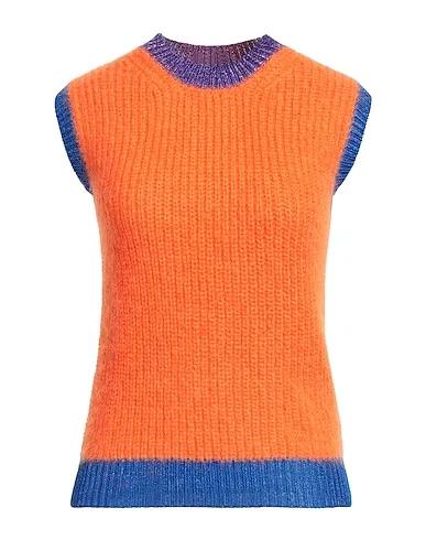 Orange Knitted Sleeveless sweater