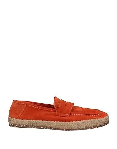 Orange Leather Espadrilles