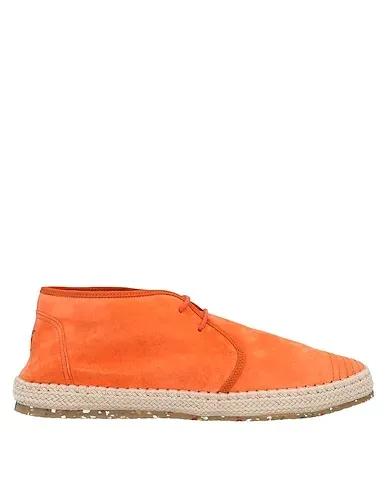 Orange Leather Espadrilles