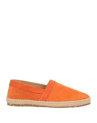 Orange Leather Espadrilles