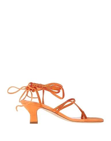 Orange Leather Flip flops