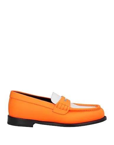 Orange Leather Loafers