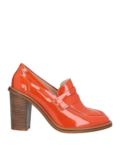 Orange Leather Loafers