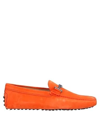 Orange Leather Loafers