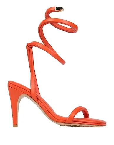 Orange Leather Sandals