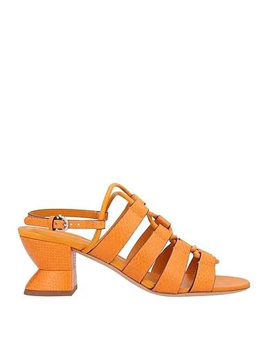 Orange Leather Sandals